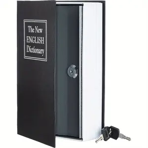 Portable Book Safe with 2 Keys, Sturdy Steel Security Device for Cash & Jewelry Storage, Perfect for Documents & Coins, Lock Box