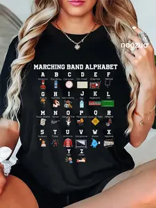 100% Cotton Funny Marching Band Alphabet Band Camp Student Camp T-Shirt