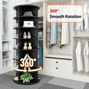 Rotating Shoe Rack, 7-Tier Spinning Shoe Rack, Free Standing Rotating Shoe Rack Tower 360°, Easy to Assemble, Space-Saving Revolving Shoe Organizer for Entryway