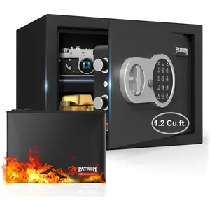 [ 1.2 Cu.ft.]Fireproof Safe for Home,Security Home Cabinet Safes for Money Cash Documents,Safe Box with,Removable Shelf for Office Business 1.2 Cu.ft.