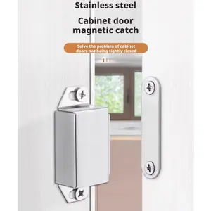 Stainless Steel Cabinet Magnetic Catch for Kitchen, Magnetic Lock, Strong Door Magnet Latch with Anti-Deformation Closure, 3 Options Available
