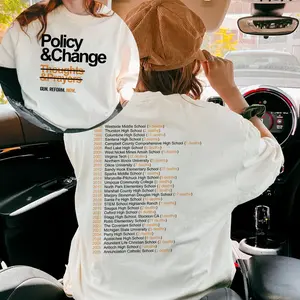 Policy and Change Gun Reform T-shirt, Control Gun Quote Shirt, Prayer Slogan Tee, Men Women Cotton Tops
