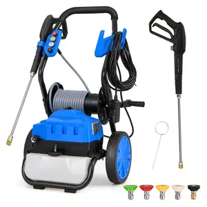 COSTWAY - 2300 PSI 1.8 GPM Electric Pressure Washer with Wheels and 5 Quick Connect Nozzles-Blue