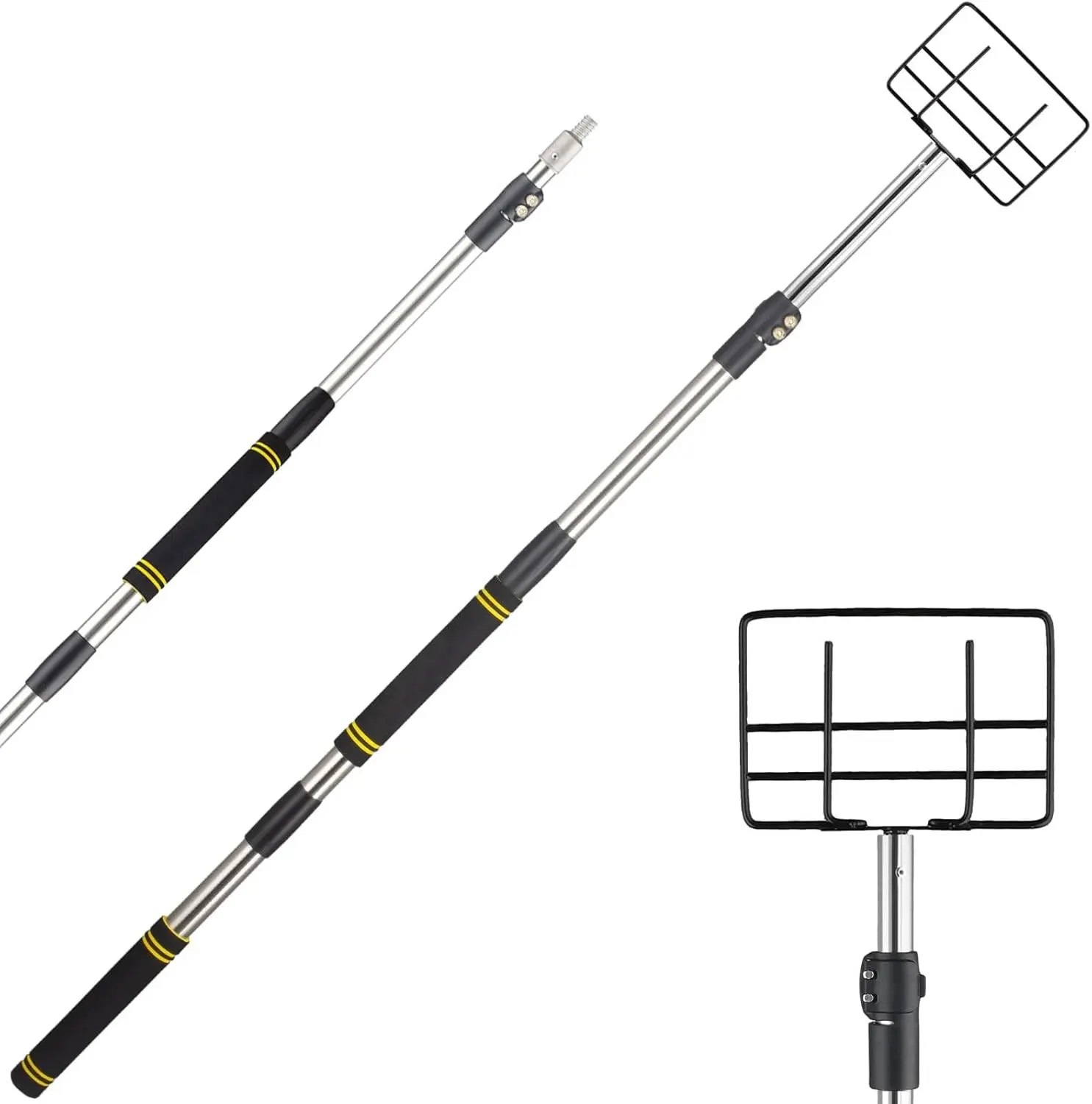 8.7ft Edge Protector Handle, Board Corner Edge Protector Pole V Shaped Edge Guards Adjustable for Flatbed Cargo with Sponge Grip (4.3-8.7ft)