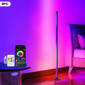 Floor Lamp - Smart RGB Music Sync Color Changing LED Light Strip - for Gaming Setup, Bedroom Nightstand & Living Room Corner - Cool Tech Vibe Gift for Men, Teens & Gamers