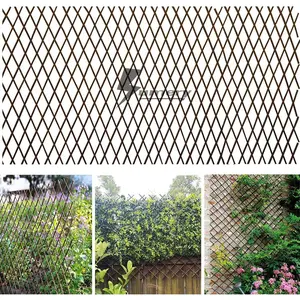 Nature Willow Trellis Expandable  Support  Climbing Lattices Trellis Willow Expandable Trellis Fence for Climbing  Support 36x92 Inch,Double Panel (1, Willow Wicker Fence)