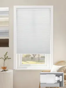 300+ Sizes No Drill Blackout Honeycomb Blinds - Cordless Cellular Shades Perfect Fit Any Window Custom Light Blocking Bedroom Kitchen Window Cover Easy Install Home Upgrade
