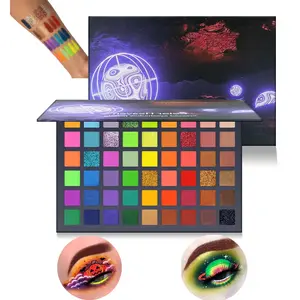 54 Color Professional Eyeshadow Palette, Ultra Pigmented Matte & Shimmer Bold Green Forest Olive Shades, Easy to Blend Full Spectrum Warm & Cool Tones, Halloween Christmas Glam Makeup for Beginners