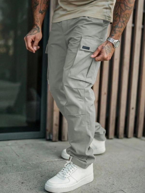 Men's Military Style Cargo Pants, Loose Fit Multi-Pocket Design, Perfect for Outdoor Activities & Daily Wear