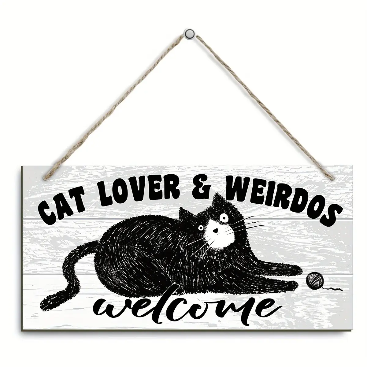 Welcome Cat Sign for Front Door, Perfect for Cat Lovers & Oddities, Ideal Home Porch Decor, Gate Yard House Decoration, Home Decor Products