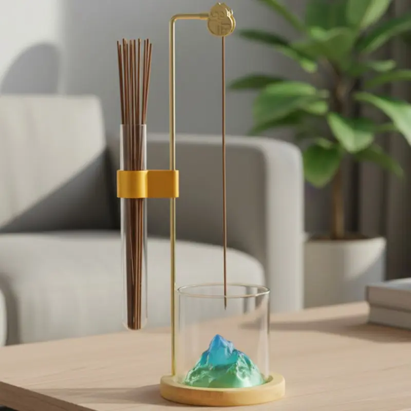 Feng Shui Zen Mountain Candle Holder with Storage Tube, Ideal Scented Aromatherapy Decor, Home Fragrance Decor for Living Room & Bedroom, Meditation and Home Decoration