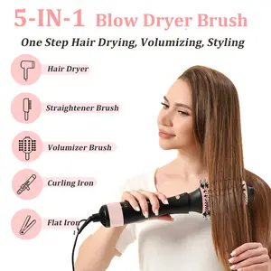 Hair Blow Dryer Brush Set - Versatile Detachable Negative Ion Styler Kit, Hot Air Brush Tools for Volumer, Dry, Slightly Curly for Women Comfort