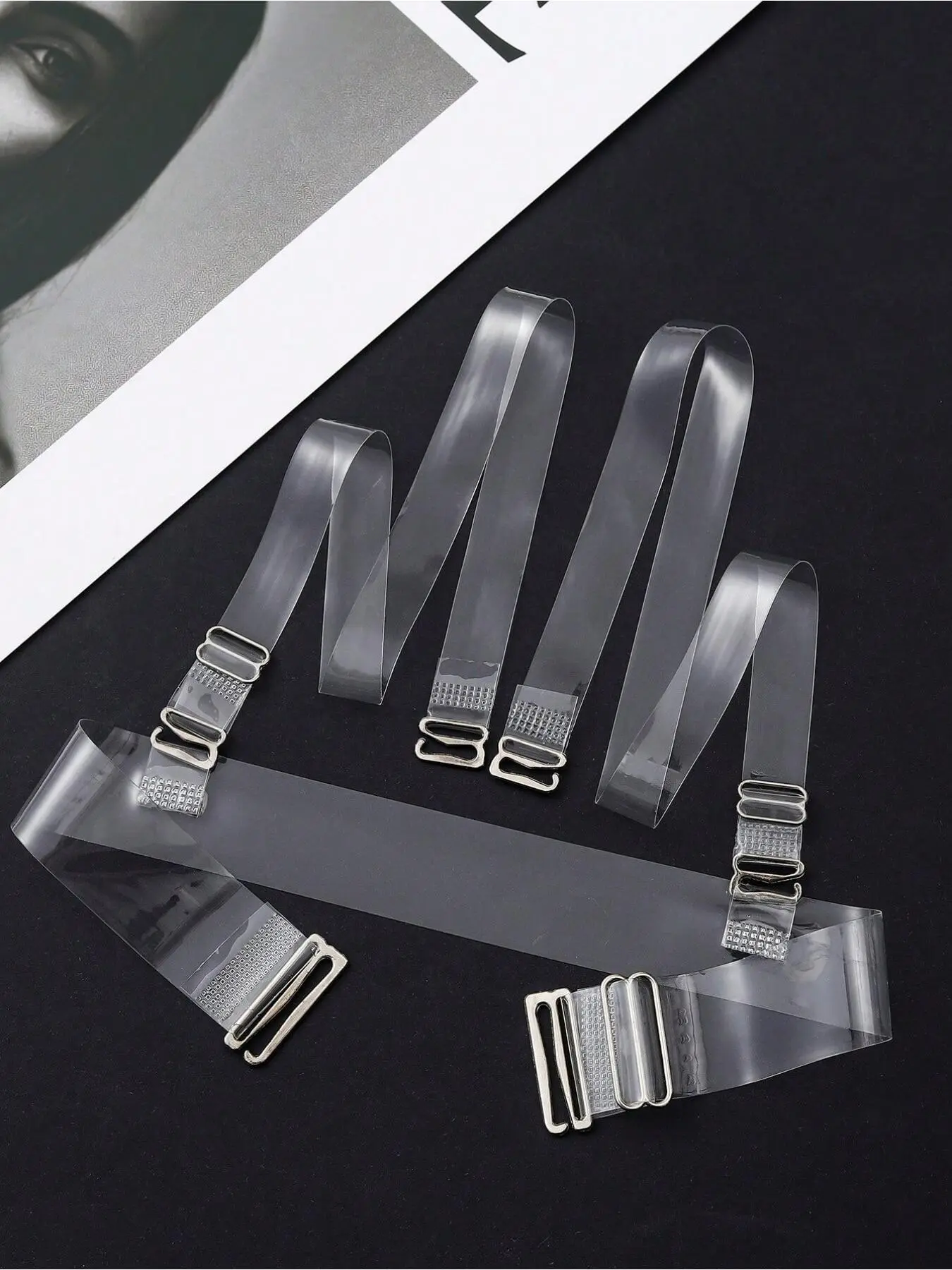 Invisible Clear Bra Straps Adjustable Transparent Bra Shoulder Straps Non-Slip No Digging Invisible Bra Straps for Off Shoulder Dresses Invisible Bra Accessories