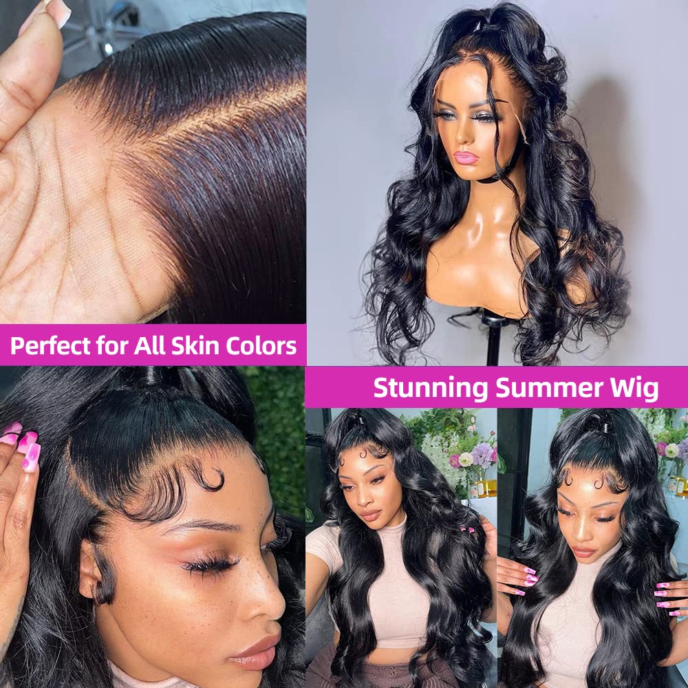 MYLOCKME Body Wave Lace Front Wig 13x6 13x4 HD Transaprent Lace Frontal Wig 9x6 7x5 6x4 5x5 Glueless Wig 30 32 34 Inch 180 Density