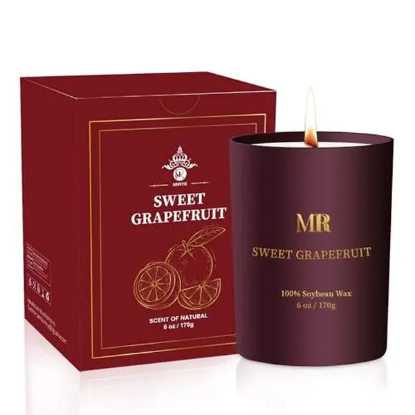 Scented Candles Gifts for Women - Sweet Grapefruit Aromatherapy Candle, 6oz Soy Candles for Home Scented, Birthday Valentines Day Gifts Candle for Mom, Wife, Sister, Friends