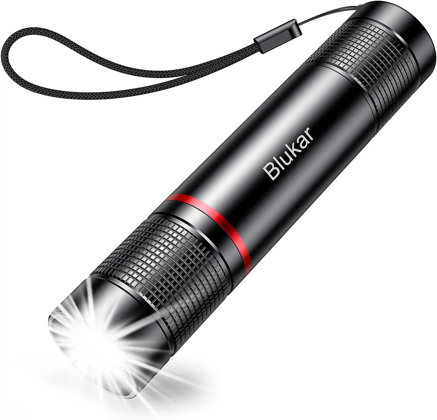 Rechargeable LED Flashlight Super Bright Small Mini Handheld Flash Light with Adjustable Focus Zoomable 4 Lighting Modes Long Lasting Battery Waterproof for Home Power Outages Emergency Camping Hiking Outdoor