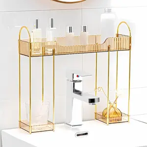 Bathroom Countertop Organizer Over The Faucet, Narrow Counter Organizers Above Sink, Table Mounted Faucet Sink Shelf for Kitchen, Toilet, Laundry( )