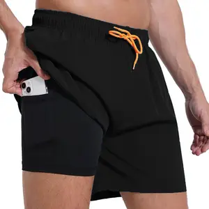 Mens Swim Trunks with Compression Liner 2 in 1 Quick Dry Swimming Shorts Swimwear