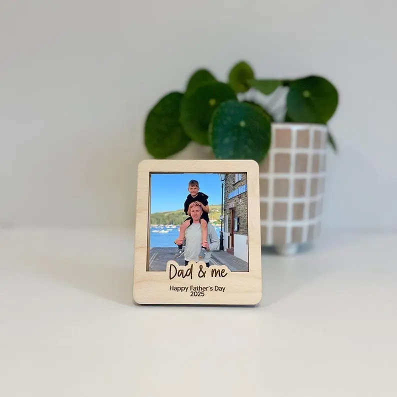 Personalised Father's Dad Photo Frame Fathers Day Photo Magnet Birthday Gift Standing Frame Best Daddy Ever