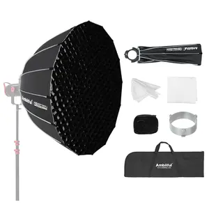 Ambitful Q9 Quick Release Softbox with Honeycomb Grid, Deep Parabolic Bowens Mount Softbox for Photography, Studio Lighting, Video Production & Content Creation