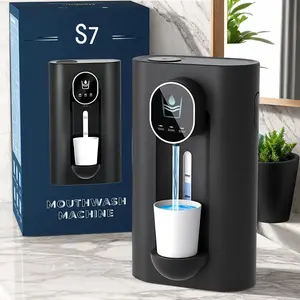 Automatic Sensor Mouthwash Dispenser, Smart Electric Mouthwash Dispenser, No-Drill Wall-Mounted, USB Rechargeable, with Display Screen, Personal Care, Automatic Oral Rinse Dispenser, Visible Water Tank Residual Capacity, 3-Level Adjustable