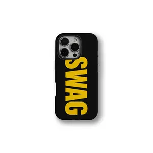 Black & Yellow SWAG Case - Y2K Bold Streetwear Aesthetic, High Contrast Graphic Compatible with iPhone 17 16 15 14 13 12 11 X Plus/Air/Pro Max/Pro, Tough Shockproof Cover
