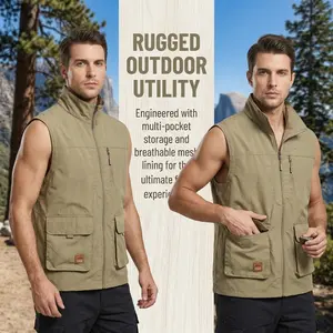Multi-Pocket Fishing Vest | Lightweight, Breathable Outdoor Utility Vest for Men | Quick-Dry Travel Hiking Hunting Jacket with Cargo Pockets casual sleeveless