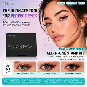VEILNA 3-in-1 Eye Makeup Stamp Kit | Lower Lashes, Eyeliner & Beauty Mark Stamp | Waterproof Smudge-Proof Perfect Eyes Tool