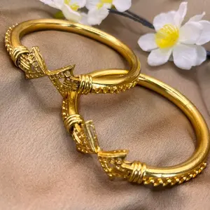 24k gold plated bangle set. PMB16. Sz 2.4