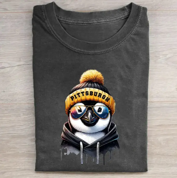Pittsburgh Football Mascot Vintage Graphic Tees, Steelers Tshirt, Steely McBeam T-Shirt, Unisex Funny Rugby Gift Shirts Top Menswear Womenswear