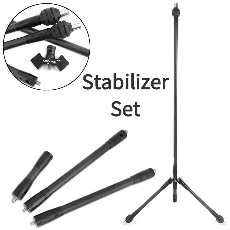 Archery Balance Bar Set, Lightweight 45° Adjustable Stabilisers with 76.2cm Multi-Segment Splicing, Easy Installation, Stable Ballistic Performance for Beginners & Experts, Universal Accessories for Outdoor Practice