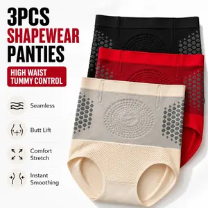 4-in-1 Women’s Compression Underwear, High Waist Tummy Control Shapewear Panties, Breathable Firming Briefs for Daily Wear