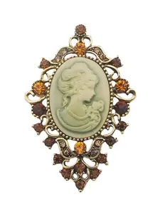 Vintage Austrian Clear Brooch, Retro Beauty Head Design, Vintage Charm, Elegant Accessory for Women, Perfect Gift Idea, Fashion Jewelry