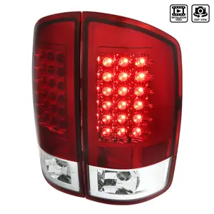 2007-2009 Dodge RAM LED Tail Lights (Chrome Housing/Red Lens)