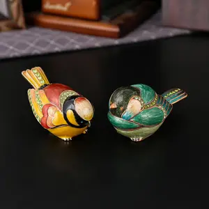 Fairy Tale Round Bird Jewelry Box, Memorial & Jewellery Storage, Ideal Small Treasure Keeper, Beautiful Desktop Topic Item