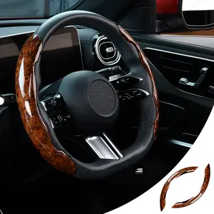 Car Wood Grain Steering Wheel Cover Luxurious and Beautiful Comfortable Touch Universal Wheel Protector for Men Women Steer Wheel Booster Cover Auto Interior Anti Skid Protector Accessories  Universal in All Seasons for Most Cars Peach Wood Color