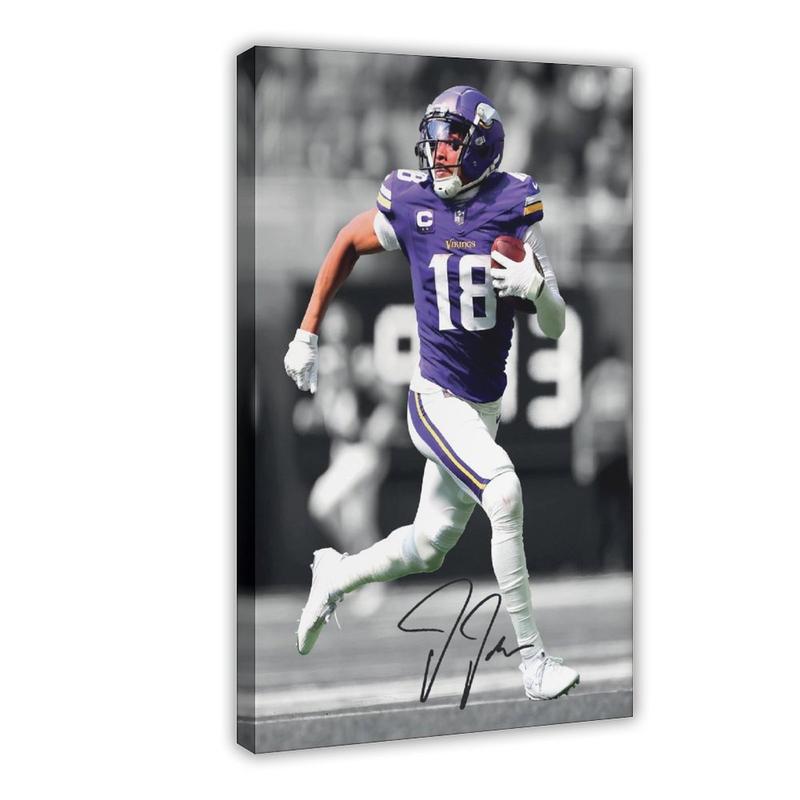 Justin Jefferson American Football Sports III Canvas Poster Wall Art Decoration For Home Bedroom Office Living Dorm Room Decor Boys Girls Gift