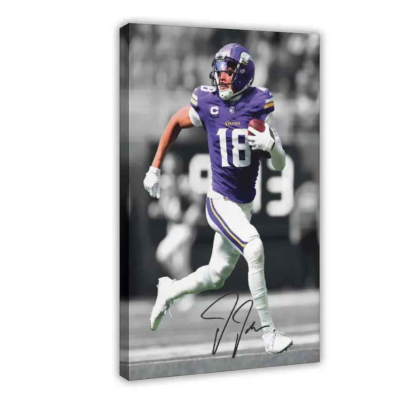 Justin Jefferson American Football Sports III Canvas Poster Wall Art Decoration For Home Bedroom Office Living Dorm Room Decor Boys Girls Gift