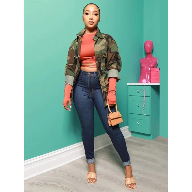 CamouflagePrintBigPocketJacket2025SpringINSClothingLongSleeveCamoTrenchCoatCasualOversizeCardiganTopOutwearLightWomenswearGamis