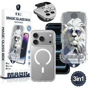 3-in-1 Screen Protector Kit with Dust-Free Installation Tray, Camera Lens Protector & Clear Magnetic Case, 9H / Privacy Tempered Glass, Edge-to-Edge HD Protection, Bubble-Free Easy Install outdoorfun