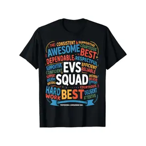 'S & 'S Short  Environmental Services Squad T-Shirt EVS Team Appreciation Gift Crew Neck Short Sleeve with EVS Slogan Logo Print Doublestitched Casual Workwear for Custodial Staff Janitor Same Style for Men And Women 2026 Summer Short-Sleeved Printed T-Sh