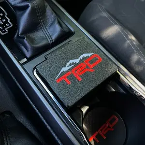 TRD Mountain Coin Bin for Toyota Tacoma 2016-2023 Interior Accessory with Red TRD Logo and Gray Finish