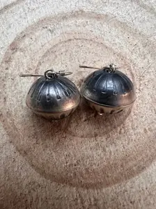 Preston Haley Hand-Stamped Navajo Pearl Sterling Silver Earrings