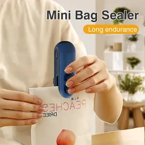 1 Count Rechargeable Mini Heat Sealer & Cutter, Keeps chips and snacks fresh longer, Reseals original bags easily, Reduces food waste at home