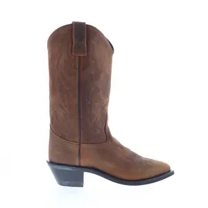 Jama Old West OW2011 Mens Brown Wide Nubuck Slip On Cowboy Western Boots