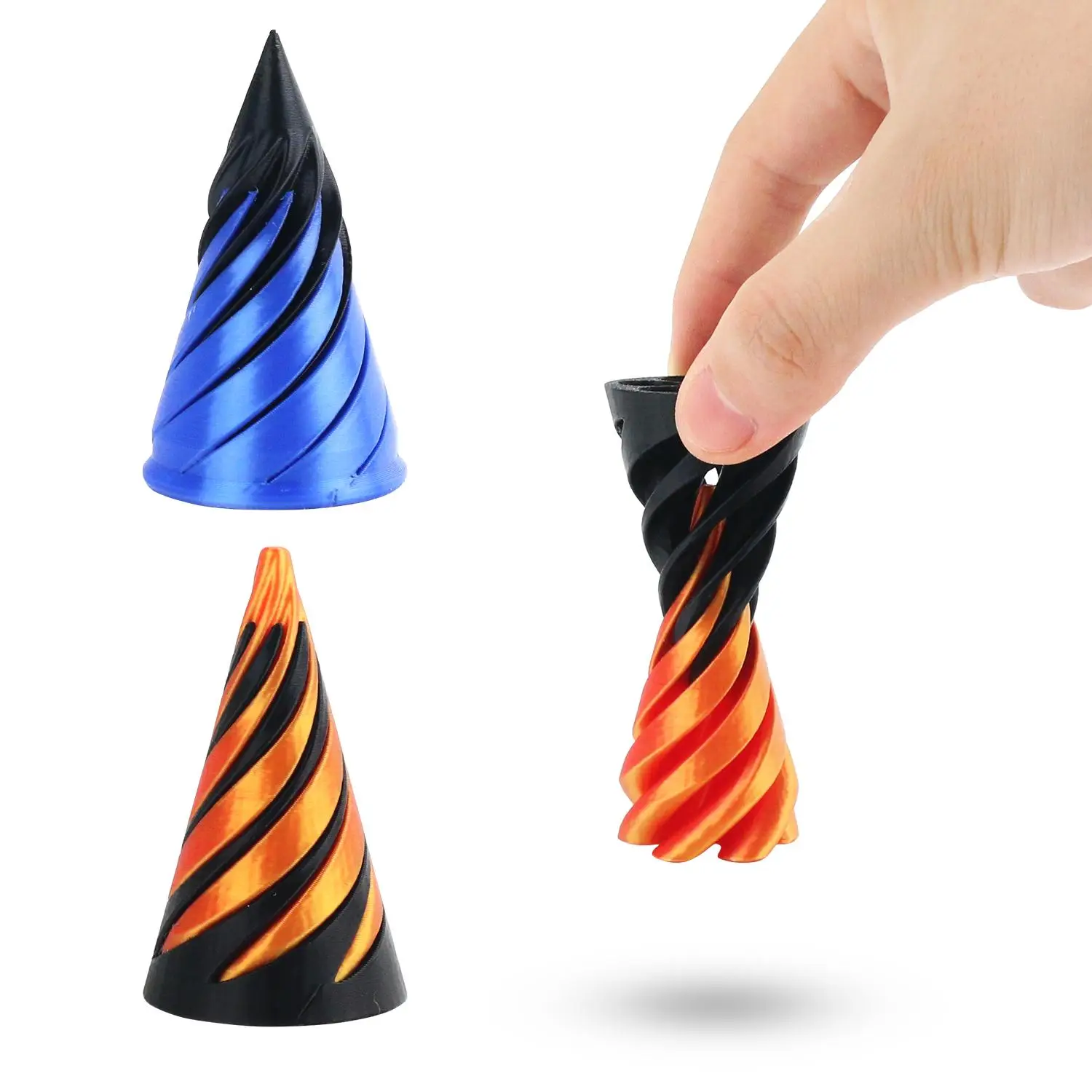 3D Printed Spiral Cone, 1 Count/2 Counts Stress Relief Toy, Three-dimensional Spiral Creative Educational Toy, Novelty Toy for Kids & Adults