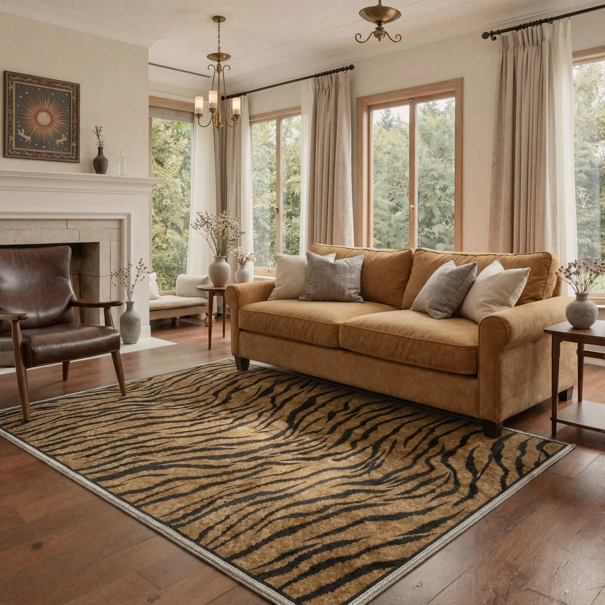 【Deals For You Days】GENIMO Floor Rug – Machine Washable, Pet Friendly, Soft, Non-Slip Area Carpet, Perfect for Living Room, Bedroom, Kitchen, Hallway, Stylish Home Decor ,ARN2005-OCHRE