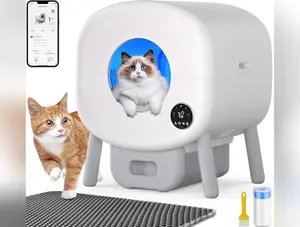 100L Self-Cleaning Cat Litter Box,Automatic Litter Box-Robot for Multiple Cats,Large Electric Kitty Litter Box-App Control,Odor-Free,Liner & Litter Mat & Aromatherapy Box