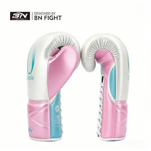 BN Martial Arts Boxing Gloves, Microfiber Leather Professional Style, Lace-up Design Adult Gloves, Support Customization