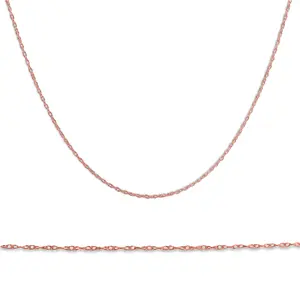 Solid 14k Rose Gold 18" Chain With Spring Ring
